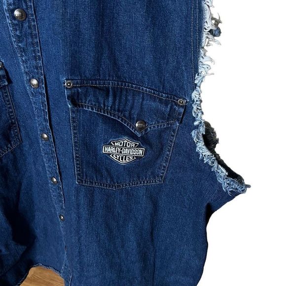 Harley Davidson Distressed Vest 3XL - Picture 2 of 4